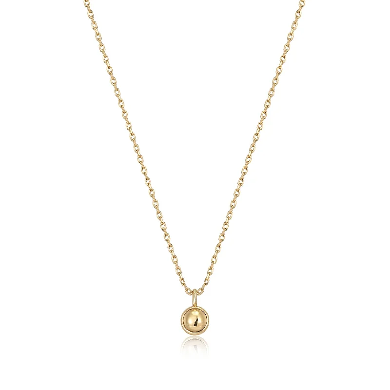 Versatile Layering Jewelry For Effortless Chic Gold Orb Drop Pendant Necklace