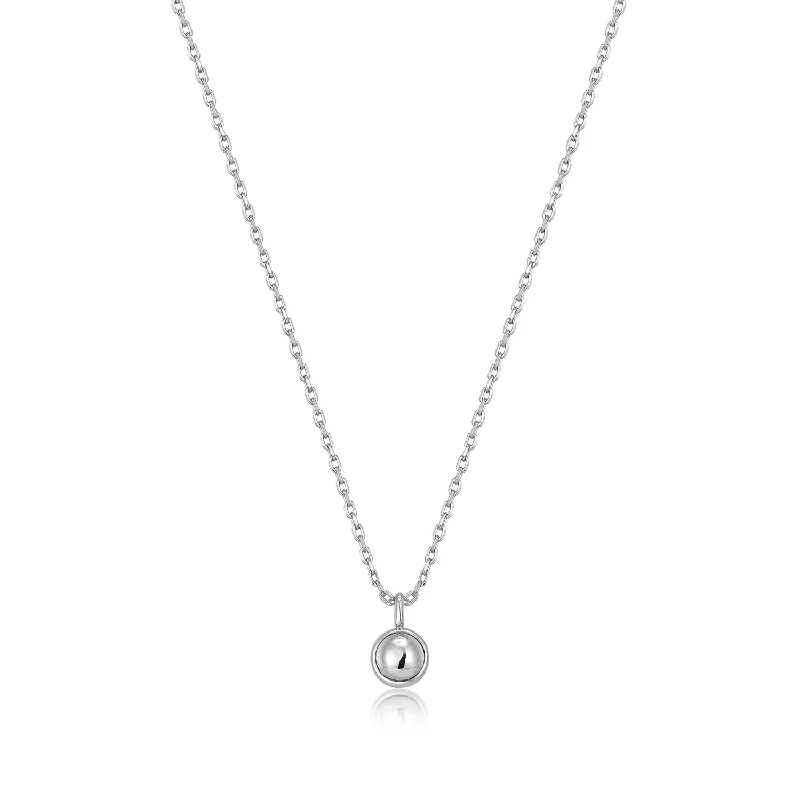 Modern Statement Jewelry For Bold Styling Silver Orb Drop Pendant Necklace