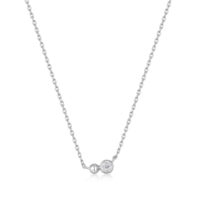 Customized Silver Jewelry For Unique Style Silver Orb Sparkle Pendant Necklace