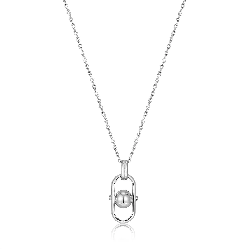 High-Quality Gemstone Jewelry For Special Occasions Silver Orb Link Drop Pendant Necklace High-Quality Gemstone Jewelry For Special Occasions Silver Orb Link Drop Pendant Necklace