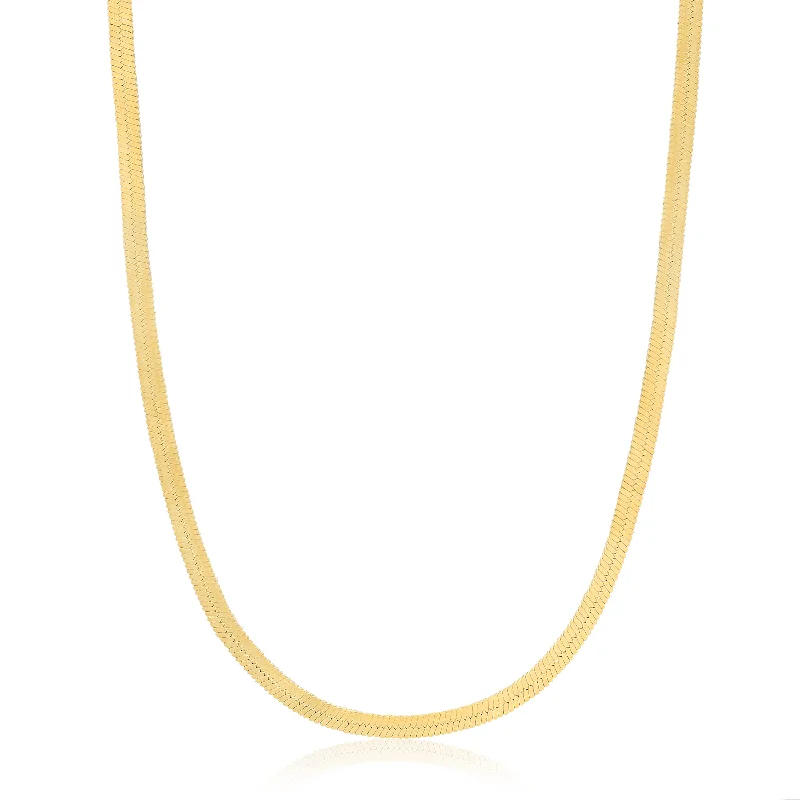 Don't Miss Out – Shop Elegant Jewelry For Less Gold Flat Snake Chain Necklace