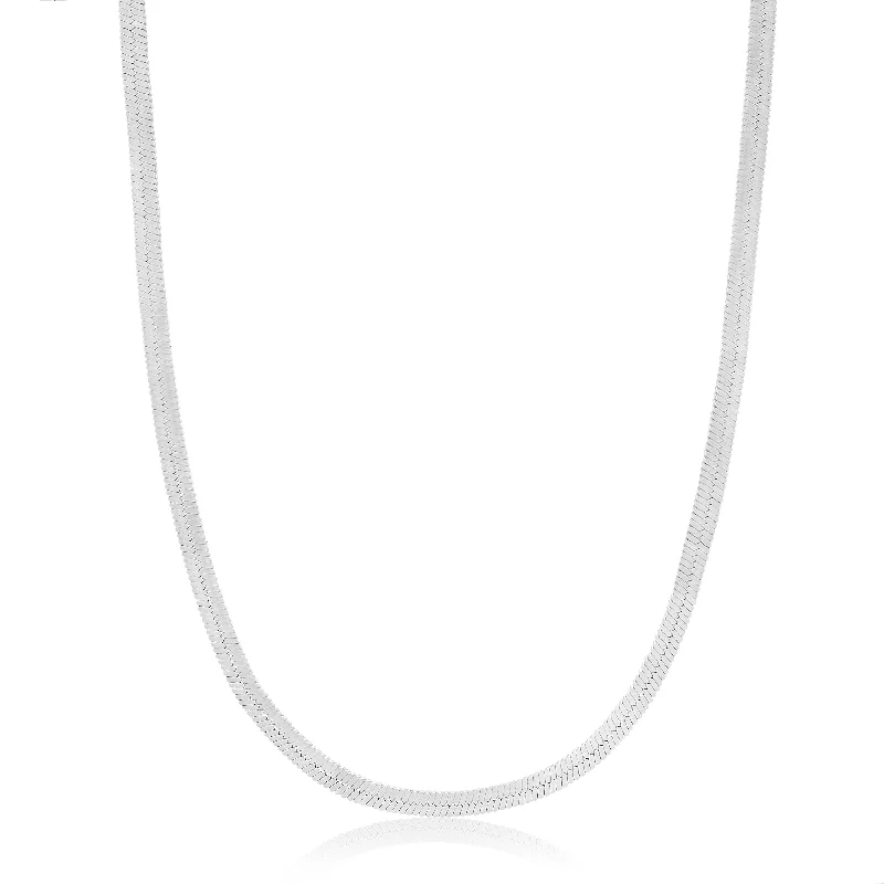 Your Perfect Accessory At The Perfect Price Silver Flat Snake Chain Necklace