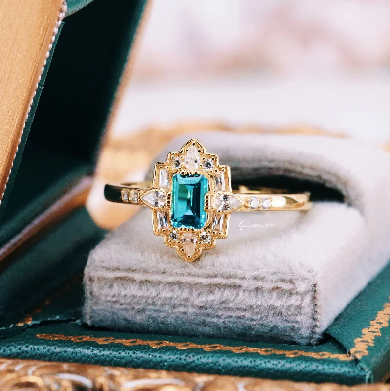 Exclusive Jewelry Offers – Shine For Less Art Deco London Blue Topaz Ring- 14K Yellow Gold Vermeil Exclusive Jewelry Offers – Shine For Less Art Deco London Blue Topaz Ring- 14K Yellow Gold Vermeil