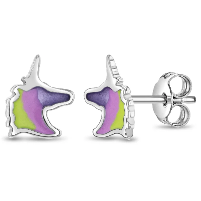 Premium Jewelry, Premium Discounts – Act Fast Neon Unicorn Kids / Children's / Girls Earrings Enamel - Sterling Silver Premium Jewelry, Premium Discounts – Act Fast Neon Unicorn Kids / Children's / Girls Earrings Enamel - Sterling Silver
