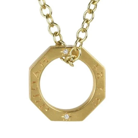 Seasonal Jewelry Clearance – Best Styles At The Lowest Prices ORDER ONLY: 20K Gold Octagonal Open Pendant with Customized Engraving & Star-Set Diamond Details Seasonal Jewelry Clearance – Best Styles At The Lowest Prices ORDER ONLY: 20K Gold Octagonal Open Pendant with Customized Engraving & Star-Set Diamond Details