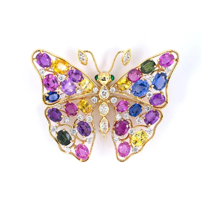 Grab Exquisite Jewelry At The Lowest Prices Oscar Heyman Multi-Gemstone Butterfly Pin Grab Exquisite Jewelry At The Lowest Prices Oscar Heyman Multi-Gemstone Butterfly Pin