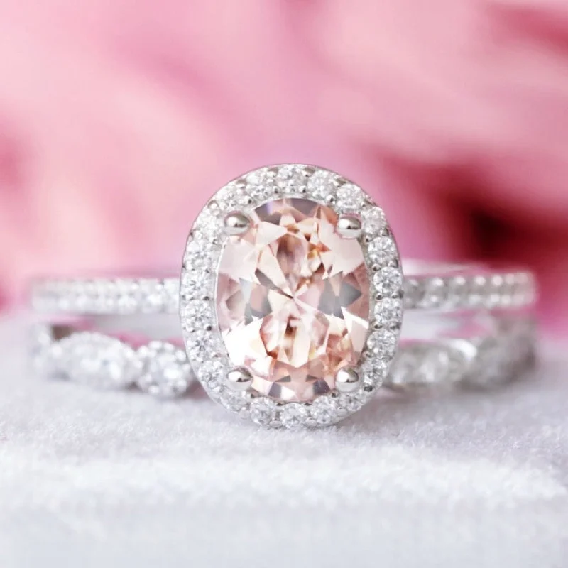 Shop Dazzling Rings, Earrings, And More At Special Discounts Iris Oval Morganite Ring- Sterling Silver