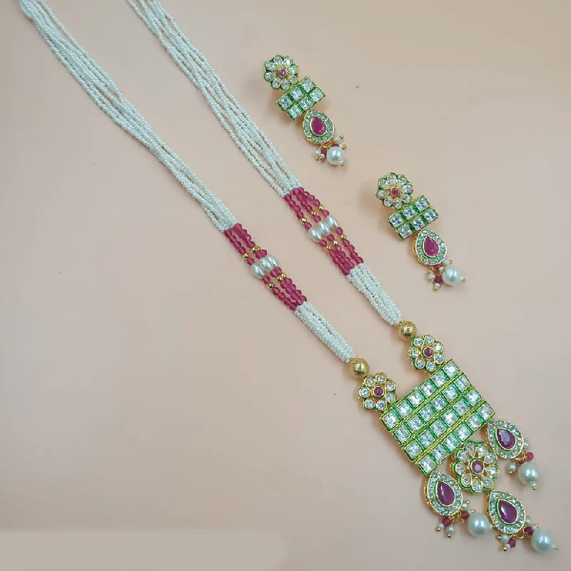 Modern Jewelry At Exclusive Discounts – Shop Today Padmawati Bangles Gold Plated Crystal Stone And Pearls Long Necklace Set