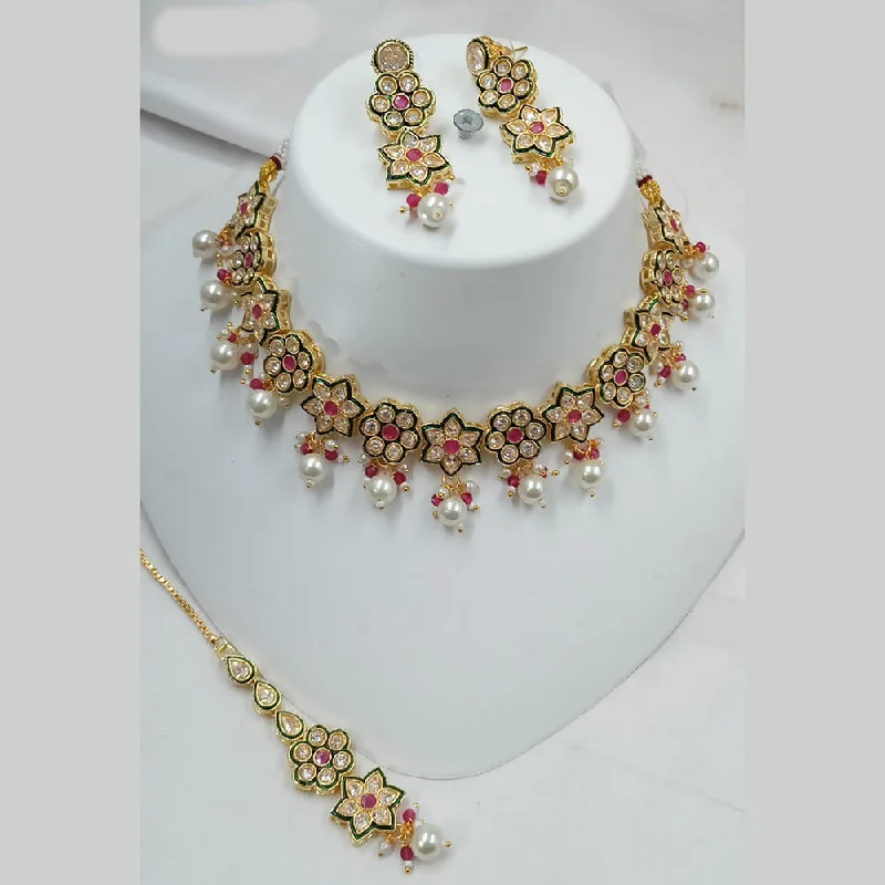 Affordable Glamour – Premium Jewelry At Special Prices Padmawati Bangles Gold Plated Crystal Stone And Pearls Necklace Set