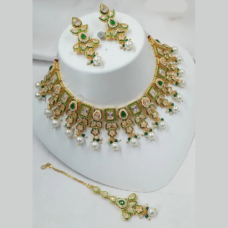Grab Your Dream Jewelry At The Lowest Prices Padmawati Bangles Gold Plated Crystal Stone And Pearls Necklace Set