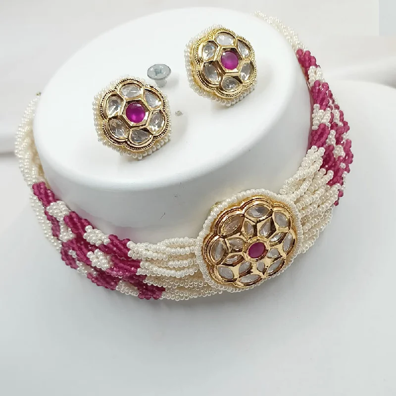 Unique Jewelry Designs Now At Discounted Rates Padmawati Bangles Gold Plated Polki Kundan And Pearls Choker Necklace Set