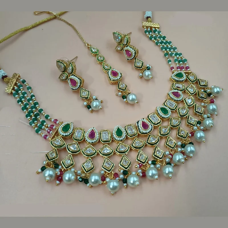 Personalized Jewelry At Special Discount Rates Padmawati Bangles Gold Plated Polki Kundan And Pearls Necklace Set