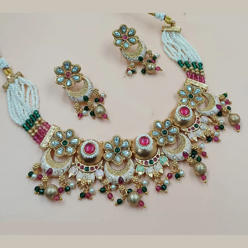 Special Deals On Handcrafted And Designer Jewelry Padmawati Bangles Gold Plated Pota Stone And Pearls Meenakari Choker Necklace Set Special Deals On Handcrafted And Designer Jewelry Padmawati Bangles Gold Plated Pota Stone And Pearls Meenakari Choker Necklace Set