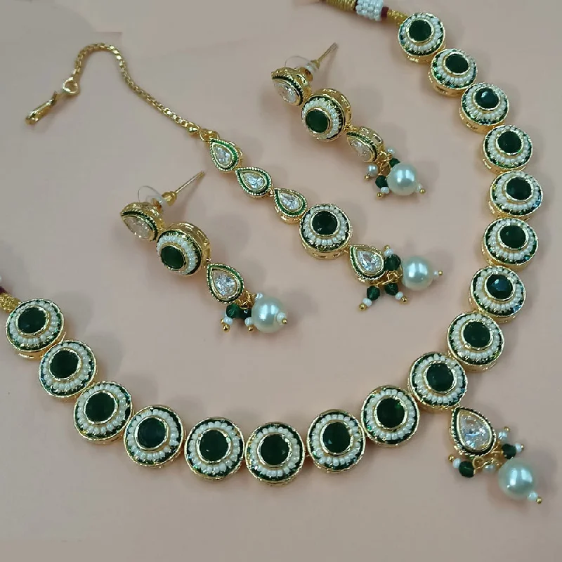 Limited-Time Offer On Elegant Jewelry Pieces Padmawati Bangles Gold Plated Pota Stone And Pearls Necklace Set