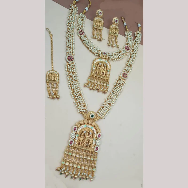 Grab Your Favorite Jewelry At The Lowest Prices Padmawati Bangles Gold Plated Pota Stone And Temple Pearls Combo Set