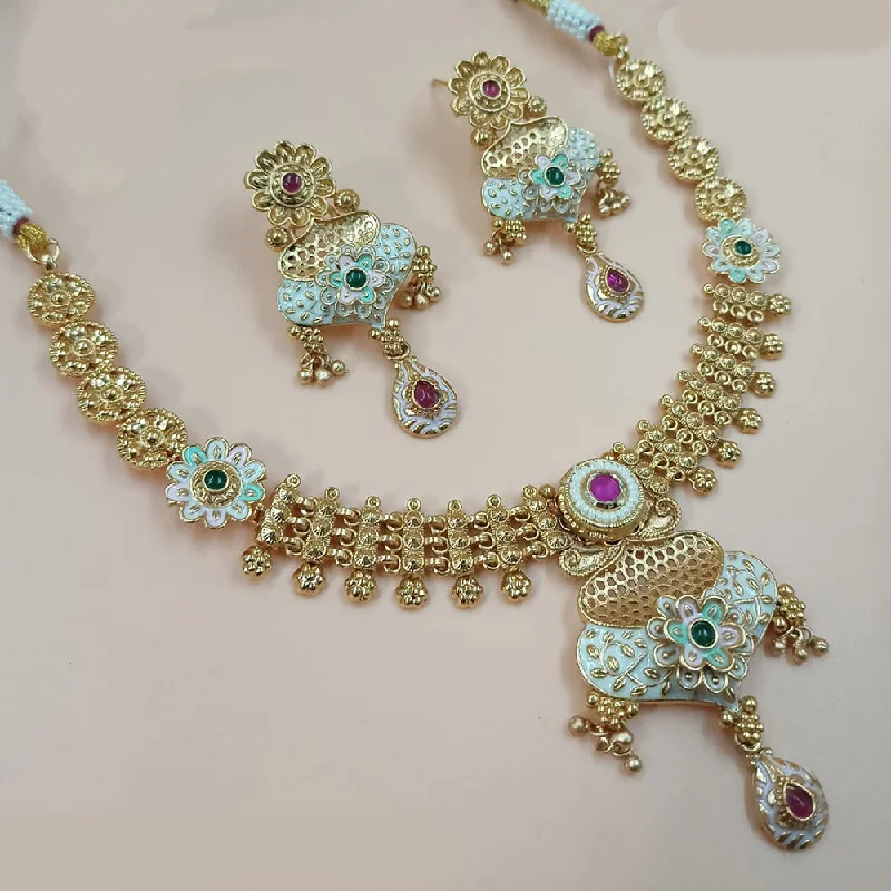 Luxury Jewelry At Unbeatable Discounts Padmawati Bangles Gold Plated Pota Stone Necklace Set