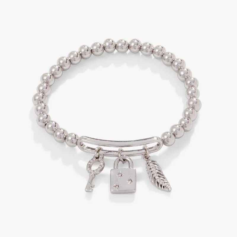 Don't Miss Out On Jaw-Dropping Jewelry Discounts Pavé Lock + Key Stretch Bracelet