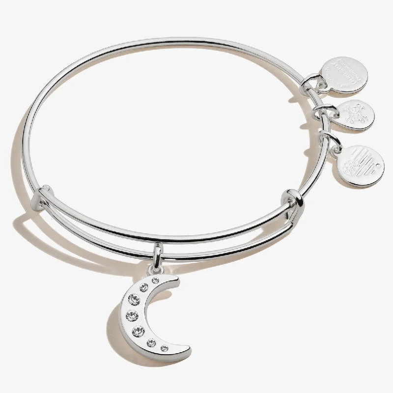 Glamorous Jewelry, Glamorous Deals – Shop Now Pavé Moon Charm Bangle