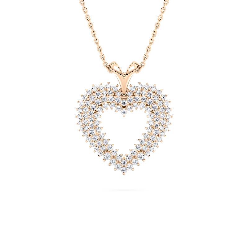 Bohemian-Inspired Jewelry For Free-Spirited Fashion Pavé Open Heart Pendant