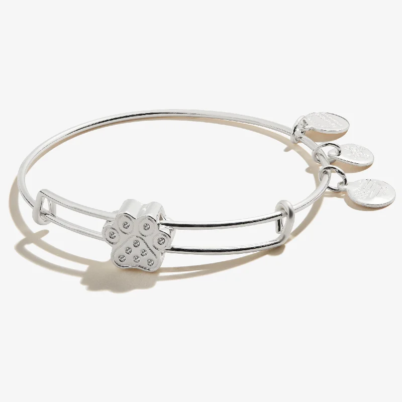 Affordable Elegance – Special Jewelry Sale Now Live Pavé Paw Print Bead Charm Bangle