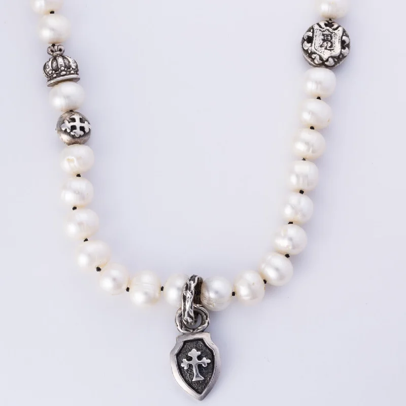 Pearl and Silver Necklace | 8.5-10mm | 18"