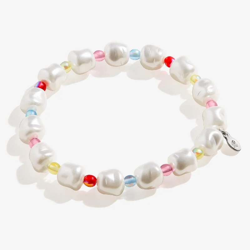 Chic And Stylish Jewelry At Discounted Prices Pearl Color Pop Beaded Stretch Bracelet