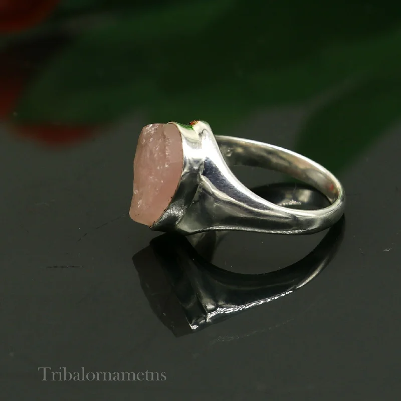 Celebrate Every Occasion With Sparkling Savings Pink rose quartz fabulous 925 sterling silver handmade tilak shape ring sr101 Celebrate Every Occasion With Sparkling Savings Pink rose quartz fabulous 925 sterling silver handmade tilak shape ring sr101