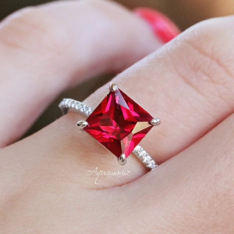 Premium Jewelry At Promotional Prices – Shine Today Nora Ruby Ring- Sterling Silver