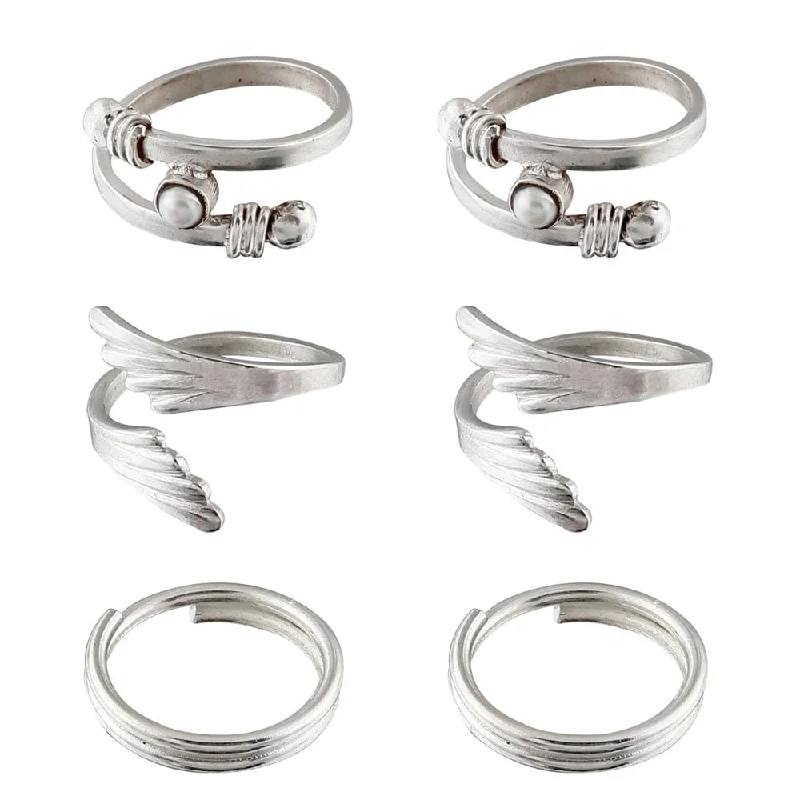 Flash Sale On Stunning Jewelry – Don't Miss Out Set Of Three Silver Toe Rings (5)