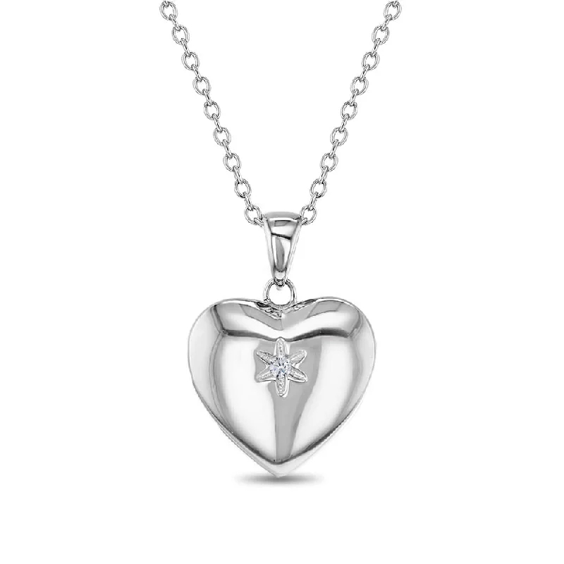 Huge Savings On Premium Jewelry Styles Puffed CZ Heart Kids/Children's/Girls Pendant/Necklace - Sterling Silver Huge Savings On Premium Jewelry Styles Puffed CZ Heart Kids/Children's/Girls Pendant/Necklace - Sterling Silver