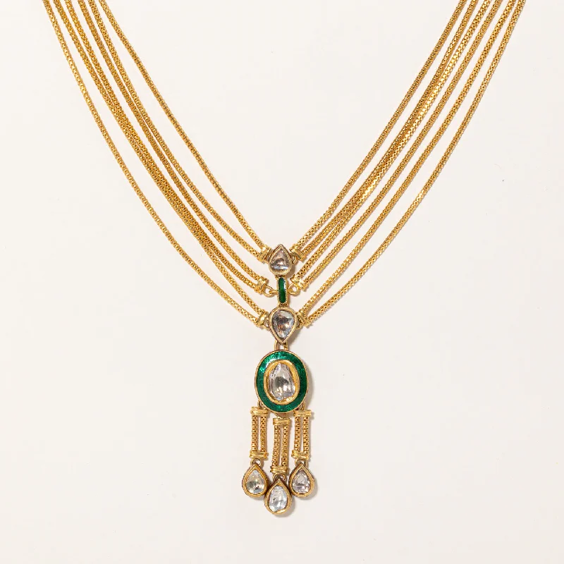 Exclusive Gemstone Jewelry At Special Prices Diamond & Enamel Rope Necklace | 1.30ctw |