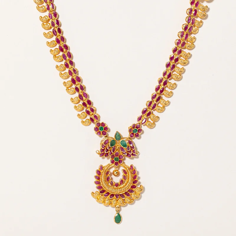 Special Sale On Handcrafted Jewelry – Shop Today Ruby & Emerald Ornate Necklace | 14.00ctw, 1.25ctw | 16" | Special Sale On Handcrafted Jewelry – Shop Today Ruby & Emerald Ornate Necklace | 14.00ctw, 1.25ctw | 16" |