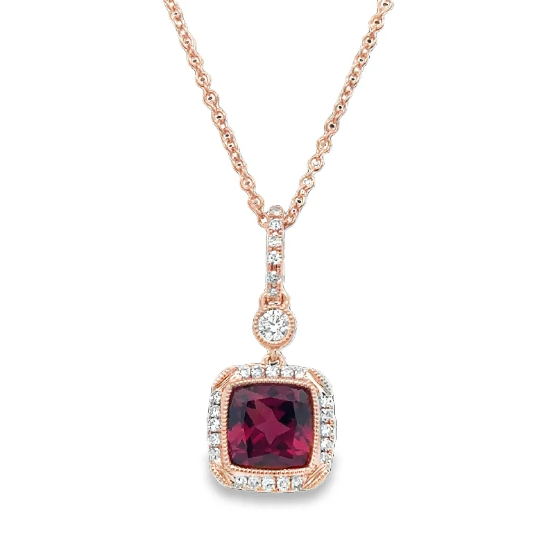 Exclusive Jewelry Sale Event – Shop Now Rhodolite Garnet and Diamond Pendant in Rose Gold Exclusive Jewelry Sale Event – Shop Now Rhodolite Garnet and Diamond Pendant in Rose Gold