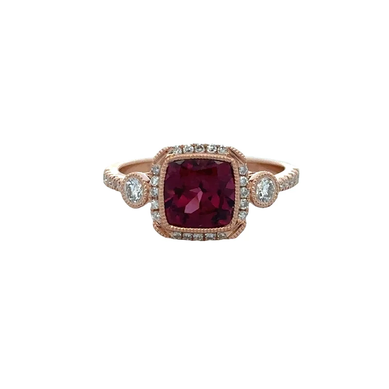 Sparkle More For Less – Jewelry Sale Happening Now Rhodolite Garnet and Diamond Ring in Rose Gold Sparkle More For Less – Jewelry Sale Happening Now Rhodolite Garnet and Diamond Ring in Rose Gold