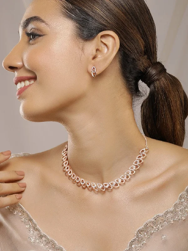 Luxury Jewelry Sale – Elegant Styles At Unbeatable Prices Rose Gold-Plated CZ-Studded Necklace Set Luxury Jewelry Sale – Elegant Styles At Unbeatable Prices Rose Gold-Plated CZ-Studded Necklace Set