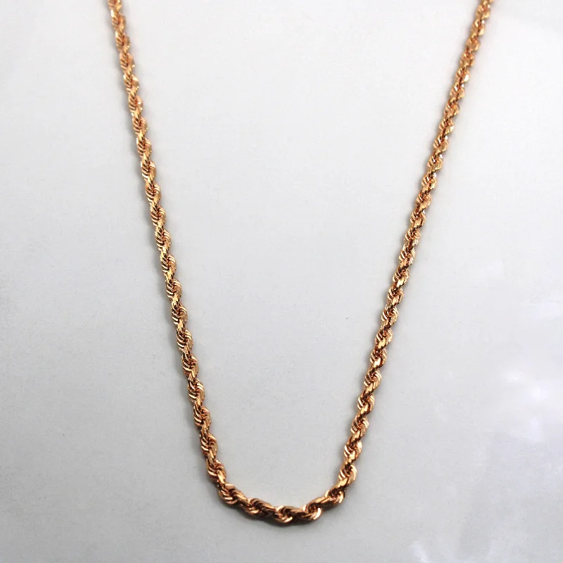 Trendy Minimalist Jewelry For Everyday Wear Rose Gold Rope Chain | 25"|