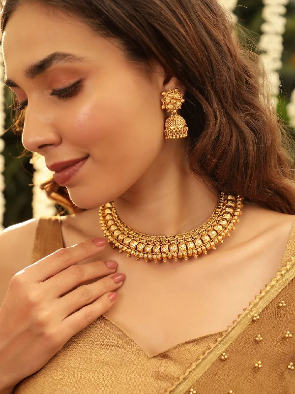 Timeless Jewelry At Special Discount Rates Rubans 22k Gold-Plated Artificial Beads Beaded Royalty Exquisite Necklace Earrings Timeless Jewelry At Special Discount Rates Rubans 22k Gold-Plated Artificial Beads Beaded Royalty Exquisite Necklace Earrings
