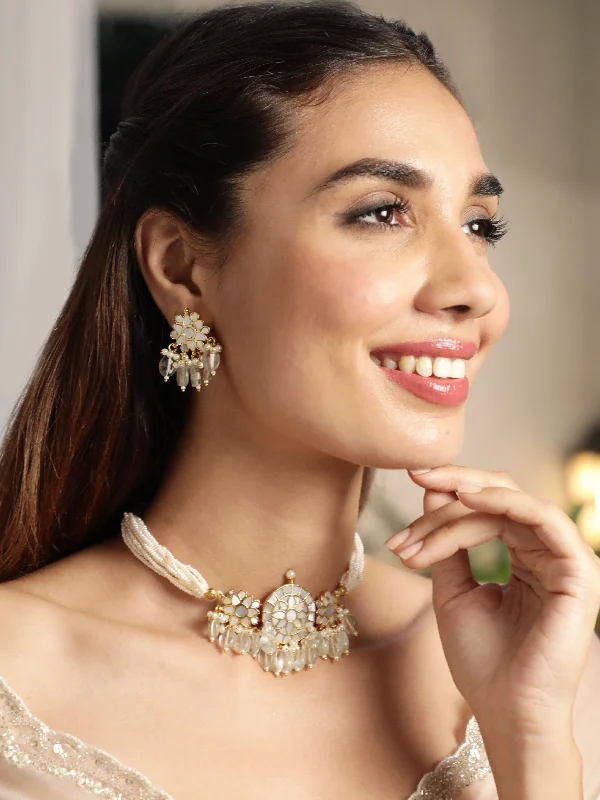Limited-Time Jewelry Sale – Don't Miss These Deals Rubans 22K Gold-Plated Kundan-Studded Mother of Pearl Jewellery Set Limited-Time Jewelry Sale – Don't Miss These Deals Rubans 22K Gold-Plated Kundan-Studded Mother of Pearl Jewellery Set