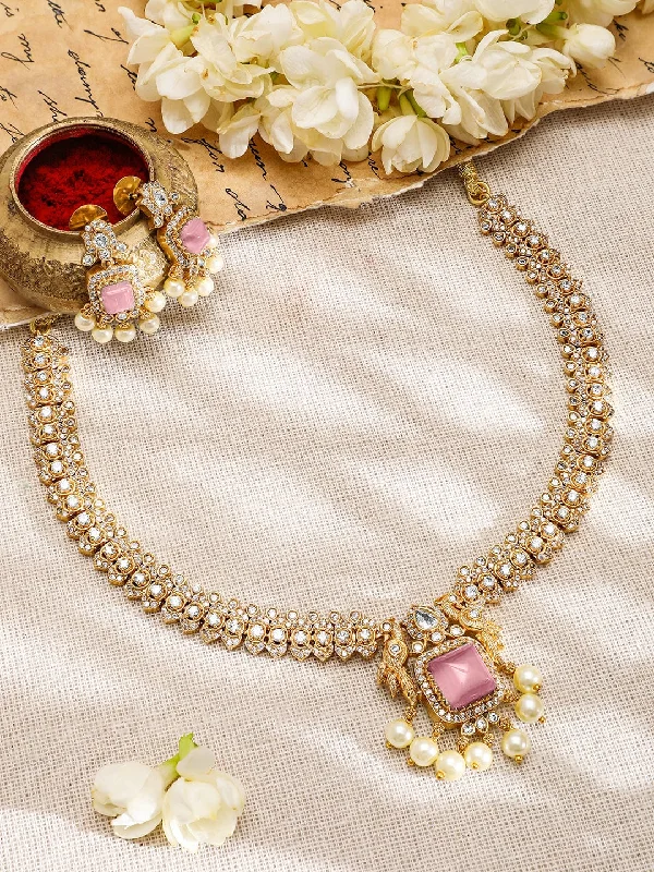 Personalized Jewelry Sale – Unique Gifts At Low Prices Rubans 22K Gold-Plated Pink AD & White CubicZirconia Studded Jewellery Set with Pearl Drop Personalized Jewelry Sale – Unique Gifts At Low Prices Rubans 22K Gold-Plated Pink AD & White CubicZirconia Studded Jewellery Set with Pearl Drop