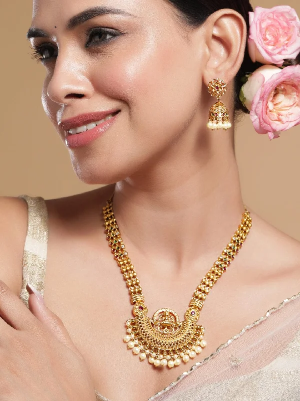 Timeless Elegance, Temporary Discounts – Act Fast Rubans 22K Gold-Plated Stones Studded & Beaded Jewellery Set Timeless Elegance, Temporary Discounts – Act Fast Rubans 22K Gold-Plated Stones Studded & Beaded Jewellery Set