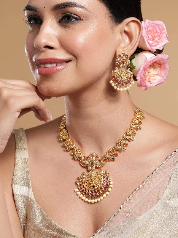 Limited-Time Jewelry Sale – Don't Miss These Deals Rubans 22K Gold-Plated Ruby & Emerald Cubic Zirconia Studded Divine Lakshmi Temple Jewellery Set with Pearl Drops Limited-Time Jewelry Sale – Don't Miss These Deals Rubans 22K Gold-Plated Ruby & Emerald Cubic Zirconia Studded Divine Lakshmi Temple Jewellery Set with Pearl Drops