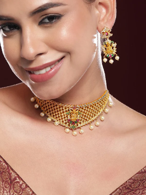Luxury Jewelry Clearance – Shop Premium Styles Now Rubans 22KT Gold-Plated CZ Stone Studded & Beaded Divine Lakshmi Goddess Jewellery Set Luxury Jewelry Clearance – Shop Premium Styles Now Rubans 22KT Gold-Plated CZ Stone Studded & Beaded Divine Lakshmi Goddess Jewellery Set