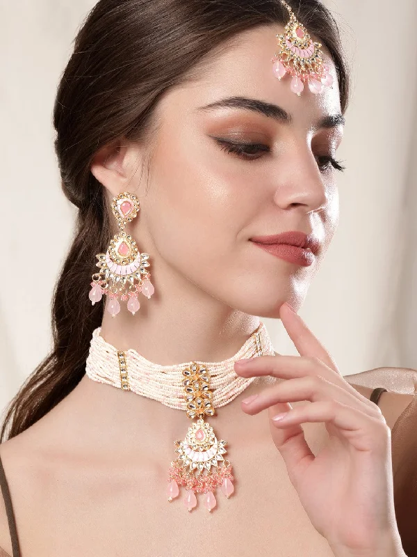 Your Dream Jewelry At Dream Prices – Shop Now Rubans Enchanting Blush Pink Enamel Kundan Beaded Necklace Set Your Dream Jewelry At Dream Prices – Shop Now Rubans Enchanting Blush Pink Enamel Kundan Beaded Necklace Set