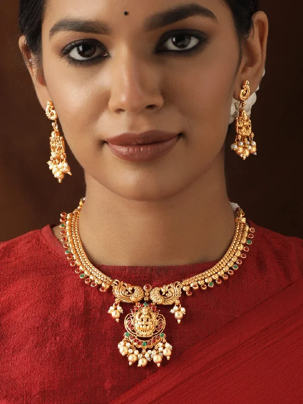 Limited-Time Jewelry Sale – Don't Miss Out On Dazzling Discounts Rubans Gold-Toned Temple Necklace Set with Red and Green Tones Limited-Time Jewelry Sale – Don't Miss Out On Dazzling Discounts Rubans Gold-Toned Temple Necklace Set with Red and Green Tones