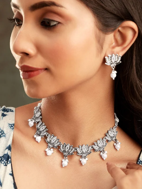 Jewelry Flash Sale – Stylish Designs At Unbeatable Rates Rubans Rustic Elegance Oxidized Pearl Beaded Jewelry Set Jewelry Flash Sale – Stylish Designs At Unbeatable Rates Rubans Rustic Elegance Oxidized Pearl Beaded Jewelry Set