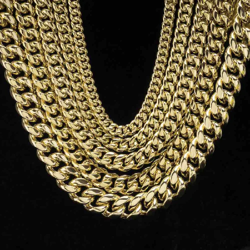 Exclusive Jewelry Bundles At Discounted Prices S925 Plain Cuban Link Chain 14K Gold (ALL SIZES)