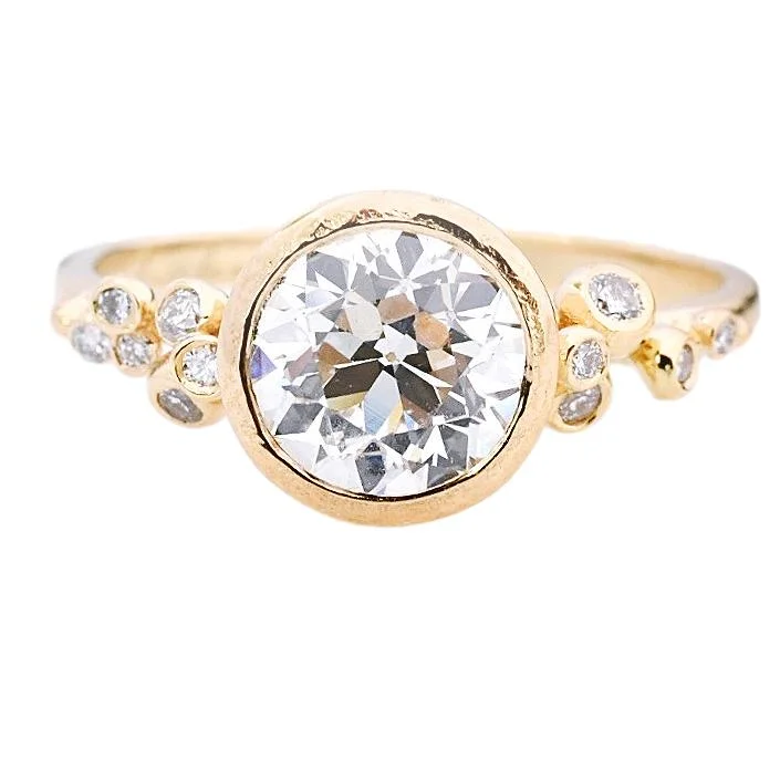 Dainty And Elegant Jewelry Now At Reduced Prices Salted Engagement Ring | Old Mine Cut Diamond