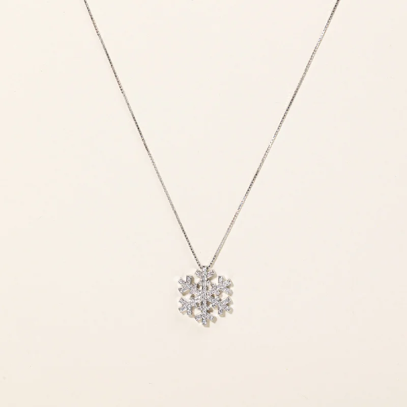 'Salvini' Diamond Snowflake Pendant & Necklace | 0.30ctw | 20" |