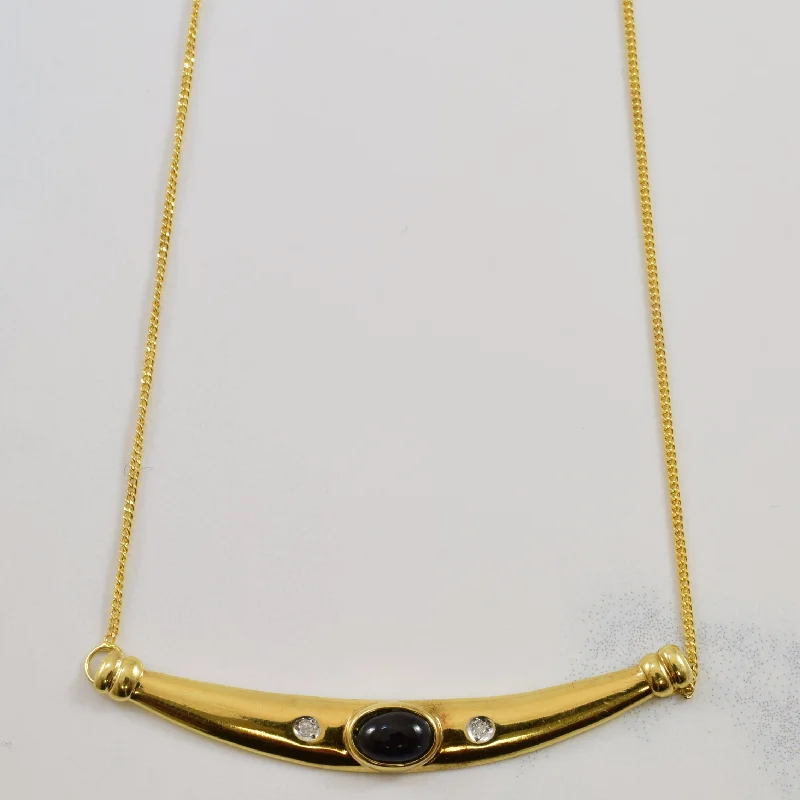 Sapphire & Diamond Bar Necklace | 0.70ctw, 0.01ctw | 18" |