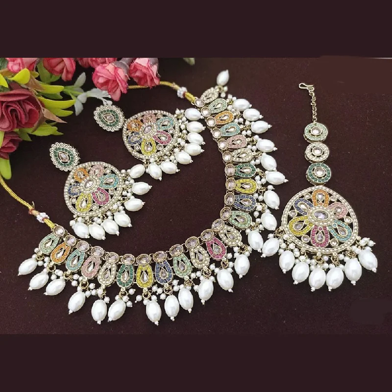 Limited-Stock Jewelry Sale – Once It's Gone, It's Gone Shree Chamunda Jewellers Gold Plated Crystal Stone Necklace Set